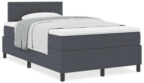 Box Spring Ágy Matracokkal Sötétszürke 120x200 cm Kordbársony Szövet
