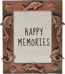 Fém képkeret delfinekkel 2,5x3,5 réz