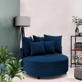 Kerek fotel, Velvet szövet kék, SALOTO