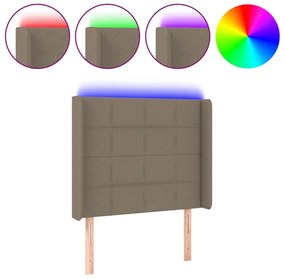 tópszínű szövet LED-es fejtámla 83x16x118/128 cm