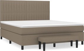 vidaXL tópszínű szövet rugós ágy matraccal 160 x 200 cm
