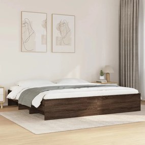 barna tölgy színű szerelt fa ágykeret matrac nélkül 180x200 cm