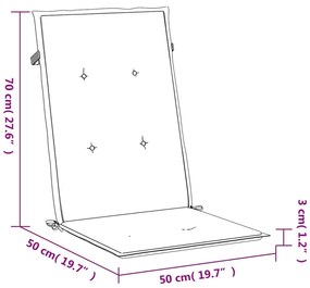 6 db antracit szövet magas háttámlájú székpárna 120x50x3 cm