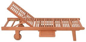 Krémszínű-natúr színű tömörfa kerti napozóágy San Diego – Garden Pleasure