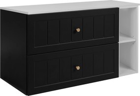 Fürdőszoba szekrény Mosdó Alá 100 fekete fehér Mart Mdf frontok gombok