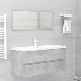 betonszürke szerelt fa mosdószekrény 100 x 38,5 x 45 cm