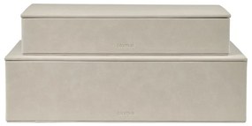 Bézs fedeles dekoratív műbőr tárolódoboz szett 2 db-os 40x30x11 cm Sahla – Blomus