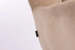HR650N Latte modern velúr szék krómozott lábbal