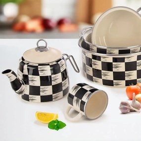 Orion Šachovnice zománcozott bögre, 0,41 l, átmérő 8,8 cm