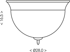 Brilagi - FRESCO mennyezeti lámpatest, 2xE27/40W/230V, átm. 28 cm, sárgaréz