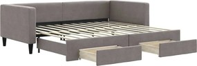 vidaXL tópszínű kihúzható szövet heverő fiókokkal 90 x 200 cm