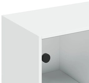 fehér szerelt fa könyvespolc ajtókkal 136 x 37 x 142 cm