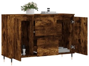 füstös tölgy színű szerelt fa tálalószekrény 101,5 x 35 x 70 cm