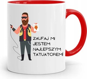 Tetoválóknak Tetováló Bögre Piros Ajándék fényképes nyomtatással