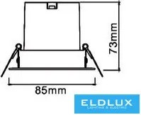 UNIVERSO Spot lámpa 10w 6500k 645lm 27° RA90 ∅85×73mm kivágás:D75 IP20 fehér