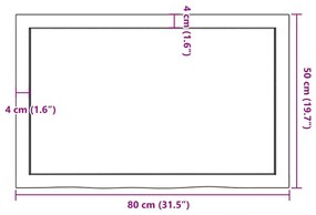 kezeletlen tömör tölgyfa fali polc 80x50x(2-4) cm