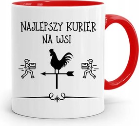 Piros Bögre Futárnak A Legjobb Futár Vidéken, fényképes nyomtatással