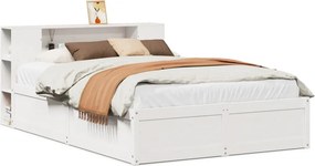 vidaXL fehér tömör fenyőfa ágy matrac nélkül 120 x 190 cm