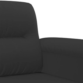 kétszemélyes fekete mikroszálas szövetkanapé 120 cm