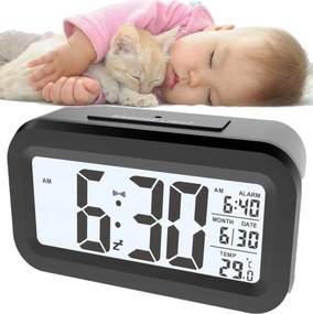 Ébresztőóra Elektronikus Óra Led Háttérvilágítás Hőmérő Csendes