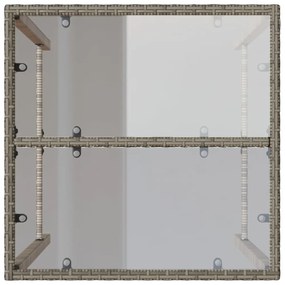 szürke polyrattan kültéri bárasztal 70 x 70 x 110 cm