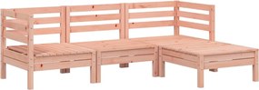 vidaXL 3 személyes tömör duglászfenyő kerti kanapé lábtartóval