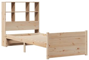 tömör fenyőfa könyvespolcos ágy matrac nélkül 90 x 190 cm