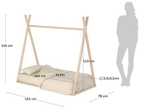 Natúr színű gyerekágy 70x140 cm Maralis Teepee – Kave Home