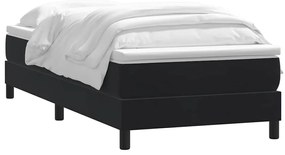 vidaXL fekete bársony rugós ágy matraccal 90x220 cm