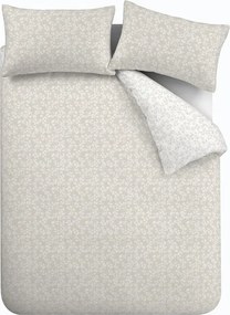 Bézs kétszemélyes-hosszabbított háromrészes pamut-perkál ágyneműhuzat 230x220 cm Shadow Leaves – Bianca