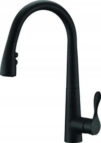 Mosogató Csaptelep Kihúzható Kifolyócsővel, Fekete