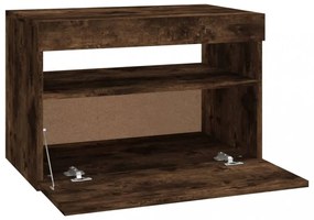 füstös tölgy színű TV-szekrény LED-világítással 60 x 35 x 40 cm