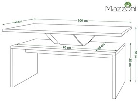 Mazzoni SISI Artisan Tölgy / Bézs (Pezsgő) - MODERN DOHÁNYZÓASZTAL