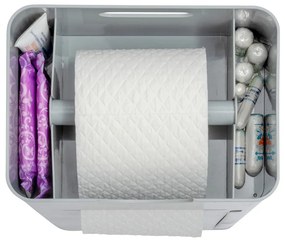 Szürke műanyag WC-papír tartó állvány kefével Imon – Wenko