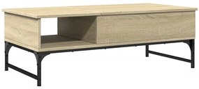 Sonoma tölgy szerelt fa és fém dohányzóasztal 100 x 50 x 35 cm