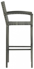 2 db szürke polyrattan bárszék