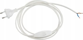 Fehér csatlakozó 1,5m kábel dugóval és kapcsolóval éjszakai lámpákhoz