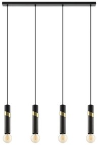 Eglo 39936 - Csillár zsinóron CEDRAL 4xE27/40W/230V fekete/arany