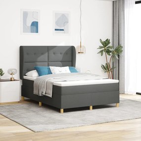 Boxspring Ágy Matracokkal Sötét Szürke 160x200 cm Szövet