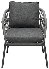 Kerti Ülőgarnitúra, Fém + Polyrattan, Szürke. AZ-L1880 GREY