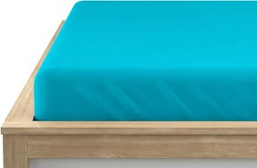 Jersey gumis lepedő lycrával türkiz 90 x 200 cm