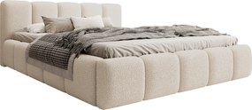 Tesia kárpitozott ágy 180x200 cm, ágyneműtartós - bézs bouclé Quelle 03