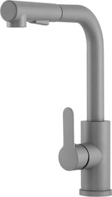 Gamma Side2 Mosogató Csaptelep - Kihúzható zuhanyfej, Matt Szürke
