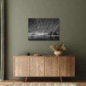 Fekete-fehér kép egy csillagos ég (üvegen) (70x50 cm)