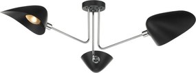 DAR LIGHTING SEB0322 LIGHTING Japandi Mennyezeti Lámpa Fekete, Csiszolt Króm E14 IP20