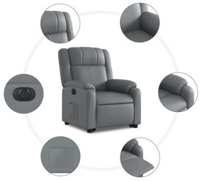 vidaXL elektromos szürke műbőr felállást segítő dönthető fotel