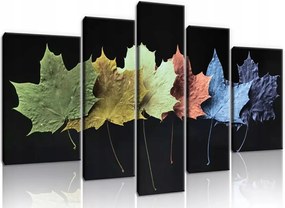 Vászonkép 170x100 Poliptich juhar levelek ősz minimalizmus modern dekoráció