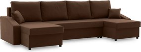 Sparta Plus sarokkanapé, szövet anyag, univerzális oldal, barna