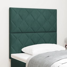 Fejtámla Gyémánt Blokk Design Sötét Zöld 90 cm Bársony, Fejtámla Gyémánt Blokk Design Sötét Zöld 180 cm Bársony