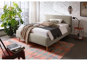 Világosbarna kárpitozott egyszemélyes ágy ágyrács nélkül 120x200 cm Mattis – Meise Möbel